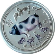 Australia 25 Cents Year of the Pig 2019 AH P YEAR OF THE PIG coin reverse Australia 25 Cents Year of the Pig 2019 AH P YEAR OF THE PIG coin reverse