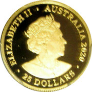 Australia 25 Dollars Kangaroos at Dawn 2020 ELIZABETH II AUSTRALIA 2020 25 DOLLARS coin obverse Australia 25 Dollars Kangaroos at Dawn 2020 ELIZABETH II AUSTRALIA 2020 25 DOLLARS coin obverse