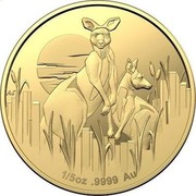 Australia 25 Dollars Kangaroos at Dawn 2020 1/5 OZ 9999 AU coin reverse Australia 25 Dollars Kangaroos at Dawn 2020 1/5 OZ 9999 AU coin reverse