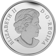 Canada 25 Dollars Singing Moon Mask (colored) 2015 Proof ELIZABETH II D•G•REGINA coin obverse Canada 25 Dollars Singing Moon Mask (colored) 2015 Proof ELIZABETH II D•G•REGINA coin obverse