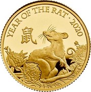 UK 25 Pounds Year of the Rat 2020 YEAR OF THE RAT 2020 coin reverse UK 25 Pounds Year of the Rat 2020 YEAR OF THE RAT 2020 coin reverse