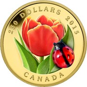 Canada 250 Dollars Tulip and Ladybug 2015 Proof 250 DOLLARS 2015 CANADA coin reverse Canada 250 Dollars Tulip and Ladybug 2015 Proof 250 DOLLARS 2015 CANADA coin reverse