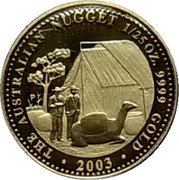 Australia 4 Dollars Prospectors camp 2003 P Proof THE AUSTRALIAN NUGGET 1/25 OZ 9999 GOLD 2003 coin reverse Australia 4 Dollars Prospectors camp 2003 P Proof THE AUSTRALIAN NUGGET 1/25 OZ 9999 GOLD 2003 coin reverse