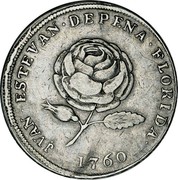 USA 4 Reales Carlos III ND (1760)  JUAN. ESTEVAN. DE PENA. FLORIDA 1760 coin reverse USA 4 Reales Carlos III ND (1760)  JUAN. ESTEVAN. DE PENA. FLORIDA 1760 coin reverse