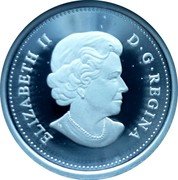 Canada 5 Cents Beaver. Coloured 2019 Proof ELIZABETH II D G REGINA coin obverse Canada 5 Cents Beaver. Coloured 2019 Proof ELIZABETH II D G REGINA coin obverse