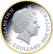 Australia 5 Dollars 4th Portrait - XXI Commonwealth Games 2018 Proof ELIZABETH II AUSTRALIA 2018 IRB 5 DOLLARS coin obverse Australia 5 Dollars 4th Portrait - XXI Commonwealth Games 2018 Proof ELIZABETH II AUSTRALIA 2018 IRB 5 DOLLARS coin obverse
