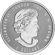 Canada 5 Dollars Birthstone. October Pink Tourmaline 2020 ELIZABETH II CANADA 2020 D G REGINA 5 DOLLARS coin obverse Canada 5 Dollars Birthstone. October Pink Tourmaline 2020 ELIZABETH II CANADA 2020 D G REGINA 5 DOLLARS coin obverse