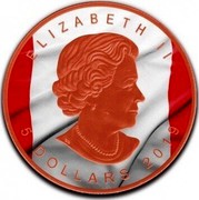 Canada 5 Dollars Canadian Flag Maple Leaf 2019 ELIZABETH II 5 DOLLARS 2019 coin obverse