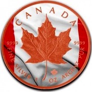 Canada 5 Dollars Canadian Flag Maple Leaf 2019 CANADA 9999 FINE SILVER 1 OZ ARGENT PUR 9999 coin reverse