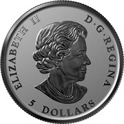 Canada 5 Dollars Heraldic Emblems of Canada 2018 ELIZABETH II D.G. REGINA 5 DOLLARS coin obverse