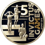 Australia 5 Dollars Invictus Games Sydney 2018 Proof INVICTUS GAMES SYDNEY 2018 5 DOLLARS coin reverse Australia 5 Dollars Invictus Games Sydney 2018 Proof INVICTUS GAMES SYDNEY 2018 5 DOLLARS coin reverse