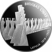 Latvia 5 Euro Freedom Fights (1918-1920) 2019 Proof BRĪVĪBAS CĪŅAS LATVIJA 1918-1920 coin obverse