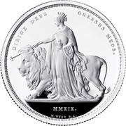 UK 5 Pounds 5th portrait - Una & The Lion 2019 Proof DIRIGE DEUS GRESSUS MEOS. MMXIX. W.WYON R.A. coin reverse UK 5 Pounds 5th portrait - Una & The Lion 2019 Proof DIRIGE DEUS GRESSUS MEOS. MMXIX. W.WYON R.A. coin reverse