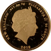 New Zealand 50 Cents (Victoria Quarter Sovereign) NEW ZEALAND .917 AU 2 G ELIZABETH II 50 CENTS IRB 2019 coin obverse New Zealand 50 Cents (Victoria Quarter Sovereign) NEW ZEALAND .917 AU 2 G ELIZABETH II 50 CENTS IRB 2019 coin obverse