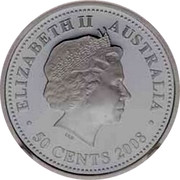 Australia 50 Cents Year of the Mouse 2008 P Proof ELIZABETH II AUSTRALIA 50 CENTS 2008 coin obverse Australia 50 Cents Year of the Mouse 2008 P Proof ELIZABETH II AUSTRALIA 50 CENTS 2008 coin obverse