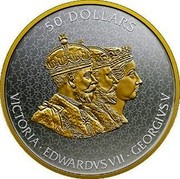 Canada 50 Dollars Canadian History Puzzle 2018 Proof 50 DOLLARS VICTORIA EDWARDS VII GEORGIVSV coin obverse Canada 50 Dollars Canadian History Puzzle 2018 Proof 50 DOLLARS VICTORIA EDWARDS VII GEORGIVSV coin obverse