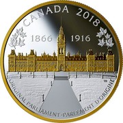 Canada 50 Dollars Canadian History Puzzle 2018 Proof CANADA 2018 1866 1916 ORIGINAL PARLIAMENT PARLEMENT D'ORIGINE coin reverse Canada 50 Dollars Canadian History Puzzle 2018 Proof CANADA 2018 1866 1916 ORIGINAL PARLIAMENT PARLEMENT D'ORIGINE coin reverse