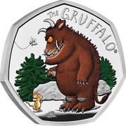 UK 50 Pence 20th anniversary of the literary monster The Gruffalo (Colored) 2019 Proof THE GRUFFALO® coin reverse