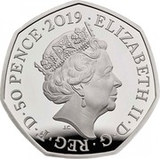 UK 50 Pence 30th anniversary of Wallace and Gromit (Colored) 2019 Proof ELIZABETH II ∙ D ∙ G ∙ REG ∙ F ∙ D ∙ 50 PENCE ∙ 2019 J.C coin obverse