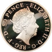 UK 50 Pence Britannia (Nautical Themed) 2015 Proof ELIZABETH II D G REG F D 50 PENCE J.C coin obverse UK 50 Pence Britannia (Nautical Themed) 2015 Proof ELIZABETH II D G REG F D 50 PENCE J.C coin obverse