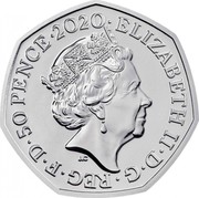 UK 50 Pence Iguanodon (Colored) 2020 BU ELIZABETH II D G REG F D 50 PENCE 2020 J.C coin obverse UK 50 Pence Iguanodon (Colored) 2020 BU ELIZABETH II D G REG F D 50 PENCE 2020 J.C coin obverse