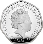 UK 50 Pence Team GB's Participation in the 2020 Tokyo Olympic Games 2020 Proof ELIZABETH II D G REG F D 50 PENCE 2020 J.C coin obverse UK 50 Pence Team GB's Participation in the 2020 Tokyo Olympic Games 2020 Proof ELIZABETH II D G REG F D 50 PENCE 2020 J.C coin obverse