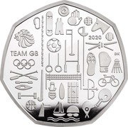 UK 50 Pence Team GB's Participation in the 2020 Tokyo Olympic Games 2020 Proof TEAM GB 2020 coin reverse UK 50 Pence Team GB's Participation in the 2020 Tokyo Olympic Games 2020 Proof TEAM GB 2020 coin reverse