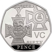 UK 50 Pence Victoria Cross (Piedfort) 2019 Proof KM# P53 29 JAN 1856 CHA VC FOR VALOUR FIFTY PENCE coin reverse UK 50 Pence Victoria Cross (Piedfort) 2019 Proof KM# P53 29 JAN 1856 CHA VC FOR VALOUR FIFTY PENCE coin reverse