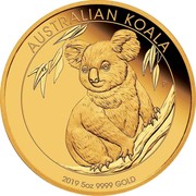 Australia 500 Dollars 6th Portrait - Koala 2019 P Proof AUSTRALIAN KOALA P 2019 5OZ 9999 GOLD coin reverse