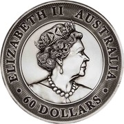 Australia 60 Dollars Kookaburra 2020 ELIZABETH II AUSTRALIA JC ∙ 60 DOLLARS ∙ coin obverse Australia 60 Dollars Kookaburra 2020 ELIZABETH II AUSTRALIA JC ∙ 60 DOLLARS ∙ coin obverse