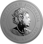 Australia 8 Dollars Year of the Mouse 2020 P ELIZABETH II AUSTRALIA JC 5OZ 9999 AG 8 DOLLARS coin obverse Australia 8 Dollars Year of the Mouse 2020 P ELIZABETH II AUSTRALIA JC 5OZ 9999 AG 8 DOLLARS coin obverse