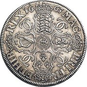 UK Crown Charles II Petition Crown 1663 KM# PnB33 63 ∙ MAG BRI ∙ FR ET ∙ HIB REX ∙ 16 coin reverse UK Crown Charles II Petition Crown 1663 KM# PnB33 63 ∙ MAG BRI ∙ FR ET ∙ HIB REX ∙ 16 coin reverse