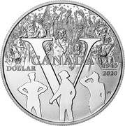 Canada Dollar 75th Anniversary of V-E Day 2020 CANADA DOLLAR 1945/2020 coin reverse Canada Dollar 75th Anniversary of V-E Day 2020 CANADA DOLLAR 1945/2020 coin reverse
