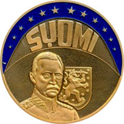 Finland ECU Carl Gustaf Emil Mannerheim 1997 UNC SYOMI coin obverse Finland ECU Carl Gustaf Emil Mannerheim 1997 UNC SYOMI coin obverse