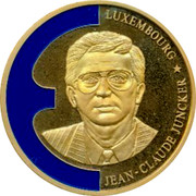 Luxembourg ECU Jean-Claude Juncker 1998 JEAN-CLAUDE JUNCKER LUXEMBOURG coin obverse Luxembourg ECU Jean-Claude Juncker 1998 JEAN-CLAUDE JUNCKER LUXEMBOURG coin obverse