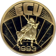 Ireland ECU Patricius 1993 UNC ECU 1993 coin reverse Ireland ECU Patricius 1993 UNC ECU 1993 coin reverse