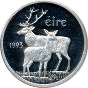 Ireland ECU Red Deer 1993 Proof ÉIRE 1993 coin obverse Ireland ECU Red Deer 1993 Proof ÉIRE 1993 coin obverse