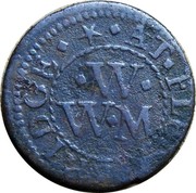 UK Farthing London Fleet Bridge W.M.W. ND (1648-1672)  ∙ W ∙ W ∙ M AT ∙ FLEET ∙ BRIDGE ∙ * ∙ coin reverse UK Farthing London Fleet Bridge W.M.W. ND (1648-1672)  ∙ W ∙ W ∙ M AT ∙ FLEET ∙ BRIDGE ∙ * ∙ coin reverse