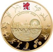 UK Five Pounds London 2012 Olympic 2012 LONDON 2012 coin reverse