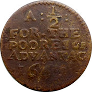 UK Halfpenny Suffolk Southwold Town 1667  A ∙ 1/2 ∙ FOR ∙ THE POORES * E ADVANTAG 1667 coin reverse UK Halfpenny Suffolk Southwold Town 1667  A ∙ 1/2 ∙ FOR ∙ THE POORES * E ADVANTAG 1667 coin reverse