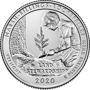 USA Quarter Dollar (Marsh-Billings-Rockefeller National Historical Park - Vermont) MARSH-BILLINGS-ROCKEFELLER LAND STEWARDSHIP VERMONT 2020 E PLURIBUS UNUM coin reverse USA Quarter Dollar (Marsh-Billings-Rockefeller National Historical Park - Vermont) MARSH-BILLINGS-ROCKEFELLER LAND STEWARDSHIP VERMONT 2020 E PLURIBUS UNUM coin reverse