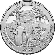 USA Quarter Dollar Weir Farm National Historic Site - Connecticut 2020 S Proof WEIR FARM A NATIONAL PARK FOR ART CONNECTICUT 2020 E PLURIBUS UNUM coin reverse USA Quarter Dollar Weir Farm National Historic Site - Connecticut 2020 S Proof WEIR FARM A NATIONAL PARK FOR ART CONNECTICUT 2020 E PLURIBUS UNUM coin reverse