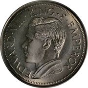 Canada 1 Crown Edward VIII Token 1936 UNC X# 3a EDWARD VII KING E EMPEROR coin obverse Canada 1 Crown Edward VIII Token 1936 UNC X# 3a EDWARD VII KING E EMPEROR coin obverse