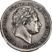 UK 1 Crown George III 1817  GEORGIUS III DEI GRATIA BRITANNIARUM REX F D 1817 coin obverse UK 1 Crown George III 1817  GEORGIUS III DEI GRATIA BRITANNIARUM REX F D 1817 coin obverse