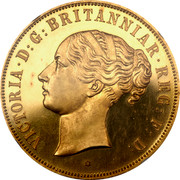 UK 1 Crown Royal Shield ND (1887) Proof VICTORIA D G BRITANNIAR REG F D coin obverse