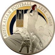 Australia 1 Dollar 150 Years of Australian Football 2008 AUSTRALIAN FOOTBALL 1858-2008 AUSTRALIAN FOOTBALL 150 YEARS P coin reverse Australia 1 Dollar 150 Years of Australian Football 2008 AUSTRALIAN FOOTBALL 1858-2008 AUSTRALIAN FOOTBALL 150 YEARS P coin reverse