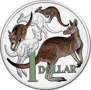 Australia 1 Dollar 30 Years of Mob of Roos 2014 KM# 489d 1 DOLLAR coin reverse Australia 1 Dollar 30 Years of Mob of Roos 2014 KM# 489d 1 DOLLAR coin reverse