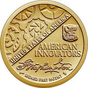 USA 1 Dollar American innovators 2018 D UNITED STATES OF AMERICA AMERICAN INNOVATORS SIGNED FIRST PATENT coin obverse