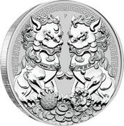 Australia 1 Dollar Double Pixiu 2020 UNC P coin reverse Australia 1 Dollar Double Pixiu 2020 UNC P coin reverse