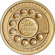 USA 1 Dollar (Telephone - Massachusetts) MASSACHUSETTS 1 ABC 2 DEF 3 GHI 4 JKL 5 MNO 6 PRS 7 TUV 8 WXY 9 0 TELEPHONE ESD EC UNITED STATES OF AMERICA coin reverse USA 1 Dollar (Telephone - Massachusetts) MASSACHUSETTS 1 ABC 2 DEF 3 GHI 4 JKL 5 MNO 6 PRS 7 TUV 8 WXY 9 0 TELEPHONE ESD EC UNITED STATES OF AMERICA coin reverse